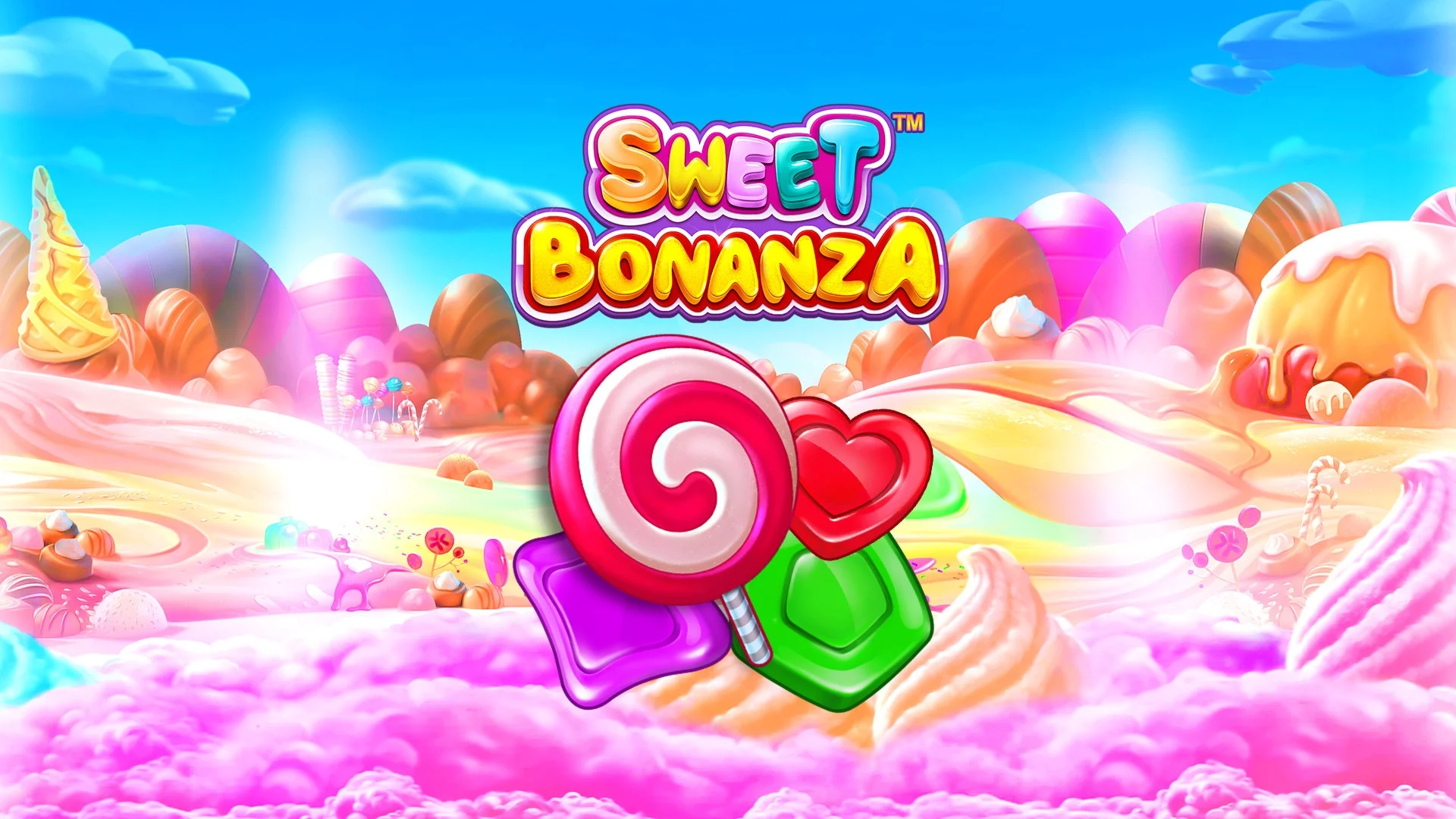 HotStreak Sweet Bonanza slot banner with candy tumble wins