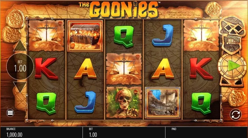 HotStreak The Goonies slot banner with adventure bonus features